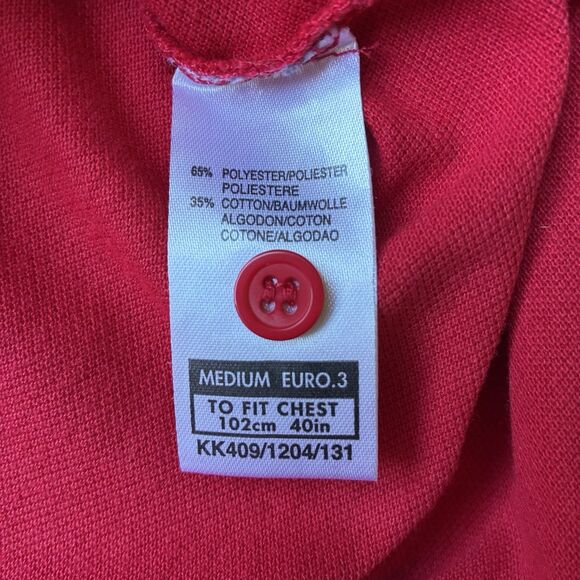 Arsenal FC Futbol UEFA Polo Shirt Men Medium Red Soccer Premier League Logo - Picture 7 of 9